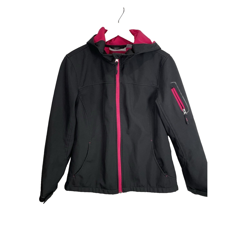 Free Tech Women's jacket Size M Black Pink Sporty Preppy Classic Running Walking